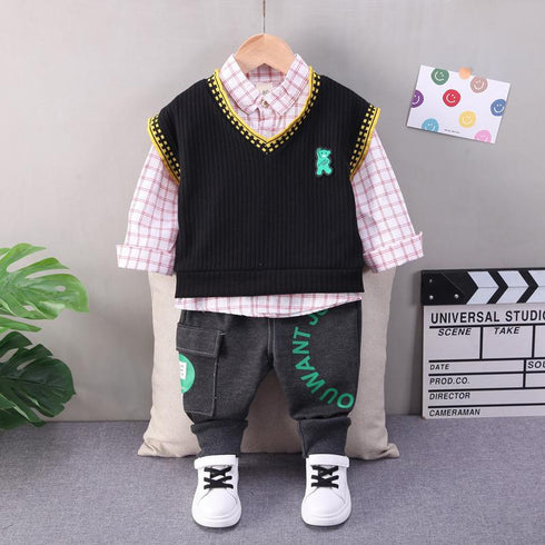 Spring and Autumn Children's Sweater Vest Set